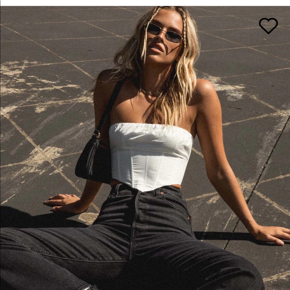 Princess Polly bad gal bustier top white